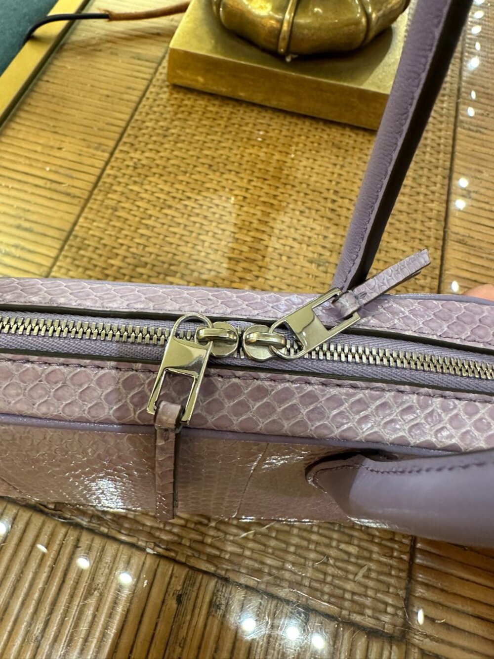 NWT! Tory Burch Rory Box Satchel 181102 In Lavender Sun Water Snake Leather - Picture 6 of 11